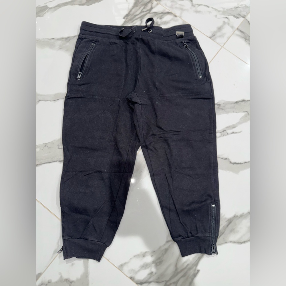 Women's Black Joggers with Zipper Details